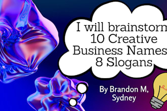 brainstorm creative business names slogans and taglines