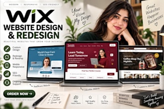 build wix website design, redesign wix website, or wix business website