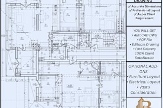 design professional 2d house plan in autocad with dimensions