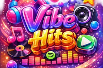 design a custom spotify playlist cover, album artwork, soundcloud banner, canvas