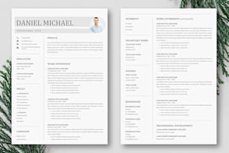 professionaly design resume, cv in word editable file format