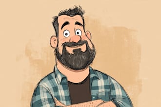 do a digital cartoon illustration
