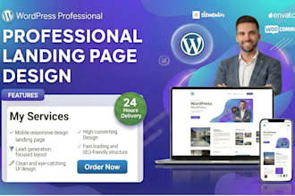 design  responsive wordpress elementor landing page, sales or coming soon page