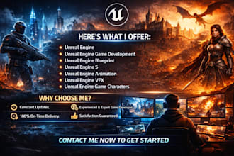do unreal engine game development, develop unreal engine game, ue5 blueprints