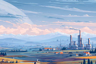 illustrate beautiful flat landscape illustration art