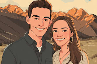 paint custom couple portrait
