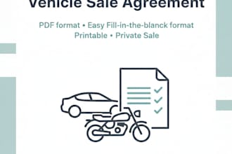 provide a clear and editable vehicle sale agreement