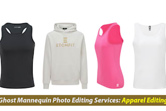do ghost mannequin, neck joint, apparel editing and photo retouching