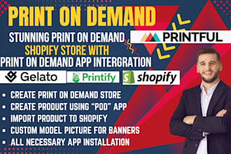 build shopify print on demand product upload printify printful shopify website