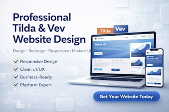 design or redesign a professional website on tilda or vev
