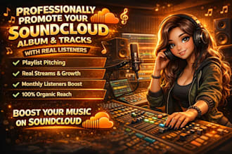 professionally promote your soundcloud album and tracks with real listeners