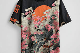 draw anime or japanese art digital illustration for t shirt
