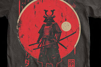 do tshirt design in japan style illustration