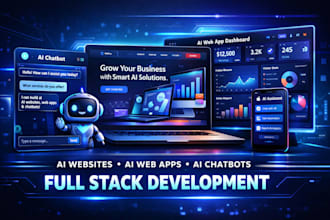 design a full ai website ai web app  ai chatbot as a full stack developer