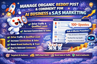manage organic reddit post and comment for ai business website saas marketing