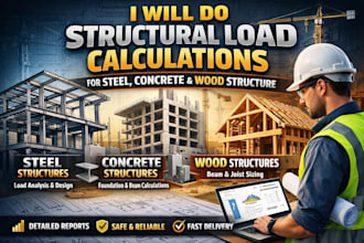 do structural load calculations for steel, concrete and wood structure