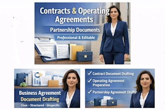 write legal contracts, ndc operating agreements and partnership agreements