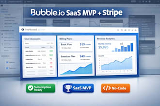 build a bubble io saas mvp with stripe subscriptions