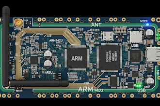 design multilayer pcb antenna, arm, microcontroller and usb electronics