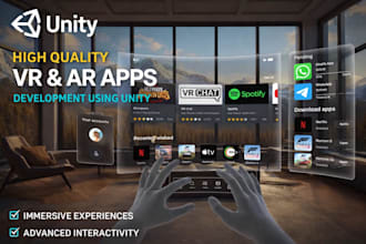 develop mobile VR ar xr apps games using unity unreal