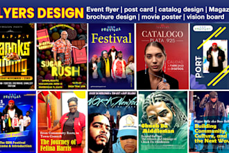event flyer magazine layout product catalog brochure design
