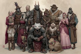design fantasy character art and character art