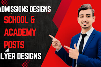 design school and academy social media posts and flyers