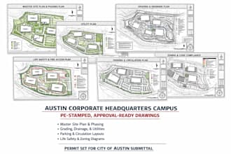 deliver pe stamped corporate headquarters campus plans