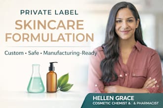 create custom private label skincare, hair care, man product formulations