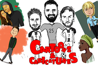 draw a funny caricature portrait from your photo