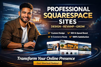design, develop, redesign squarespace website optimize squarespace website