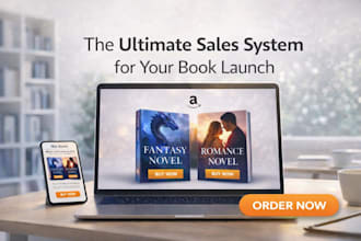 create responsive author book website and sales funnel for new launch