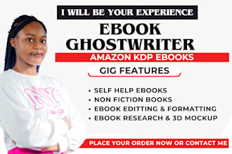 be your ebook ghostwriter self help ebook writer for amazon KDP publishing