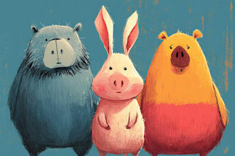 draw cute cartoon animal characters