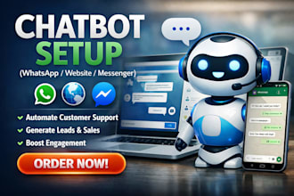 setup ai powered chatbots for whatsap messenger or website