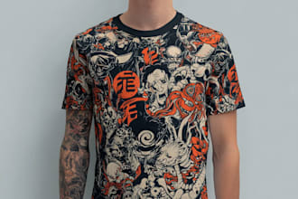 a japanese t shirt illustration