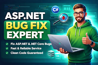 debug and fix asp dotnet, dotnet core issues professionally