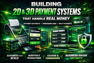 develop 2d 3d secure payment gateway, payment processor, split payment app