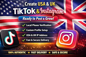 create usa tiktok usa instagram uk tiktok account for you