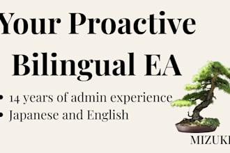 be your executive assistant for japanese and english tasks