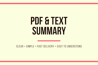 summarize pdfs and texts clearly and quickly