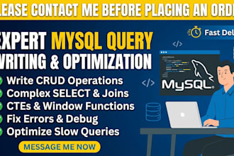 write, fix, and optimize mysql queries for your database