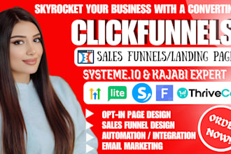 build high converting clickfunnels, leadpage, thrivecart, sales funnel page