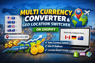 do multi currency converter geo location switcher location redirect on shopify