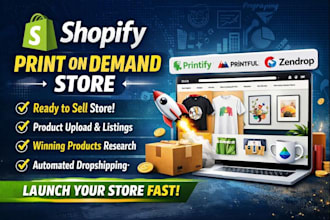 setup shopify print on demand store printify printful zendrop product upload
