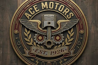 design a bold vintage motor logo