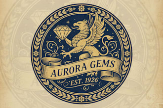 design an elegant vintage jewelry brand logo