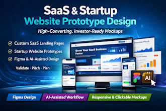 design a saas landing page and startup website prototype in figma