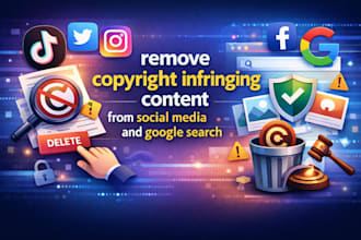 remove copyright infringing content from social media and google search
