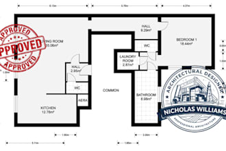 do architectural 2d floor plans, autocad drawings